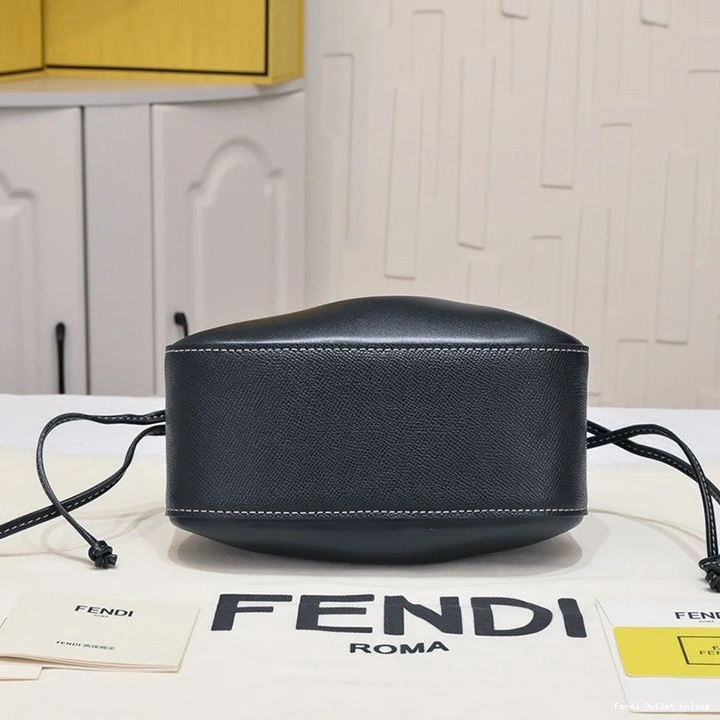 Cheap Bucket Bag Mini In Black Leather Pomodorino Fendi Calf 0714
